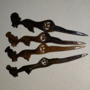 Vintage Celluloid Native Swizzle sticks